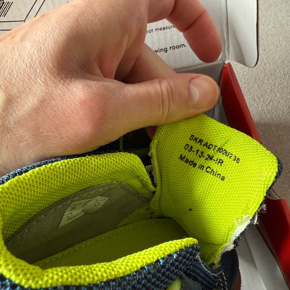 See Kai Run Navy Blue and Lime Green Kids Sneakers - Picture 5 of 11